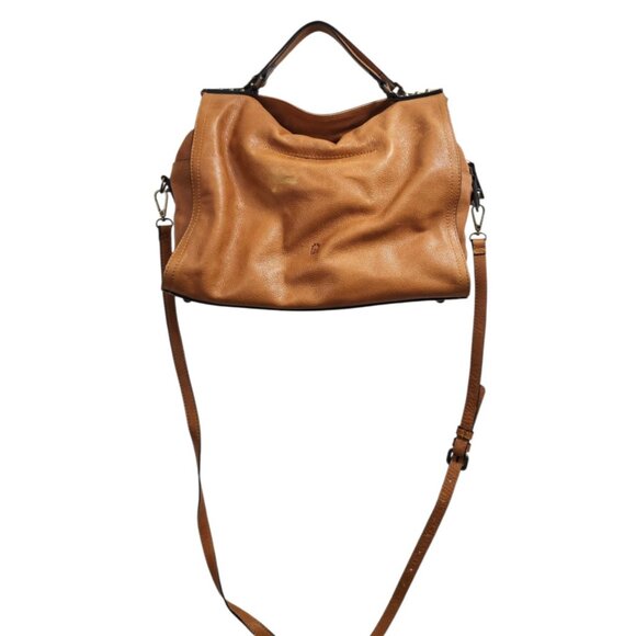 C & C California Leather Bag Satchel Crossbody Tote Bag British Tan - Picture 6 of 16